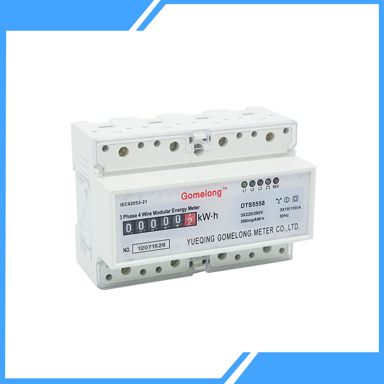 Třífázový čtyřvodičový Din Rail Pluse Power Meter